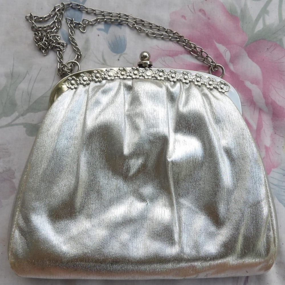 Vintage Matalic Silver Fairy Fairycore Whimsygoth Whimsical Aesthetic Bag Purse